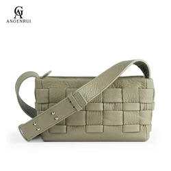 ANGENGRUI Brand Luxury Genuine Leather Shoulder Bag Fashionable Handwoven New Product Design Women's Crossbody Bag