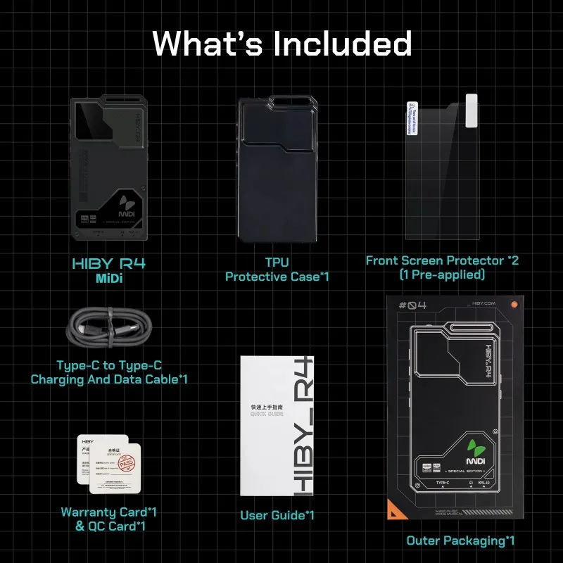 R4 MiDi الإصدار ES9018Q2M * 4 أندرويد 12 HiFi مشغل موسيقى MP3 الصوت بلوتوث واي فاي DSD256 MQA 16x USB DAC 11hr 4.7 ''OPA1652 #6