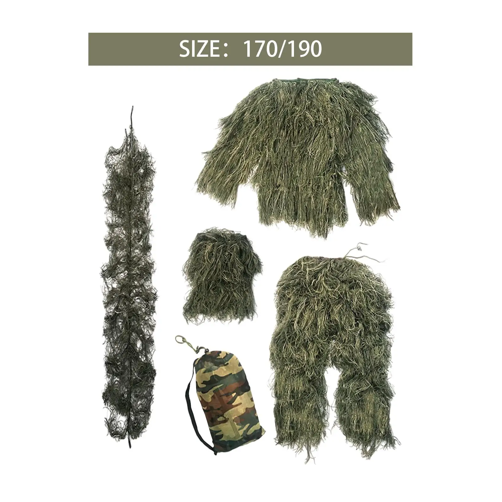 Ghillie Suit Clothing Fancy Dress Outfit Pants Jacket Costume Uniform Set for