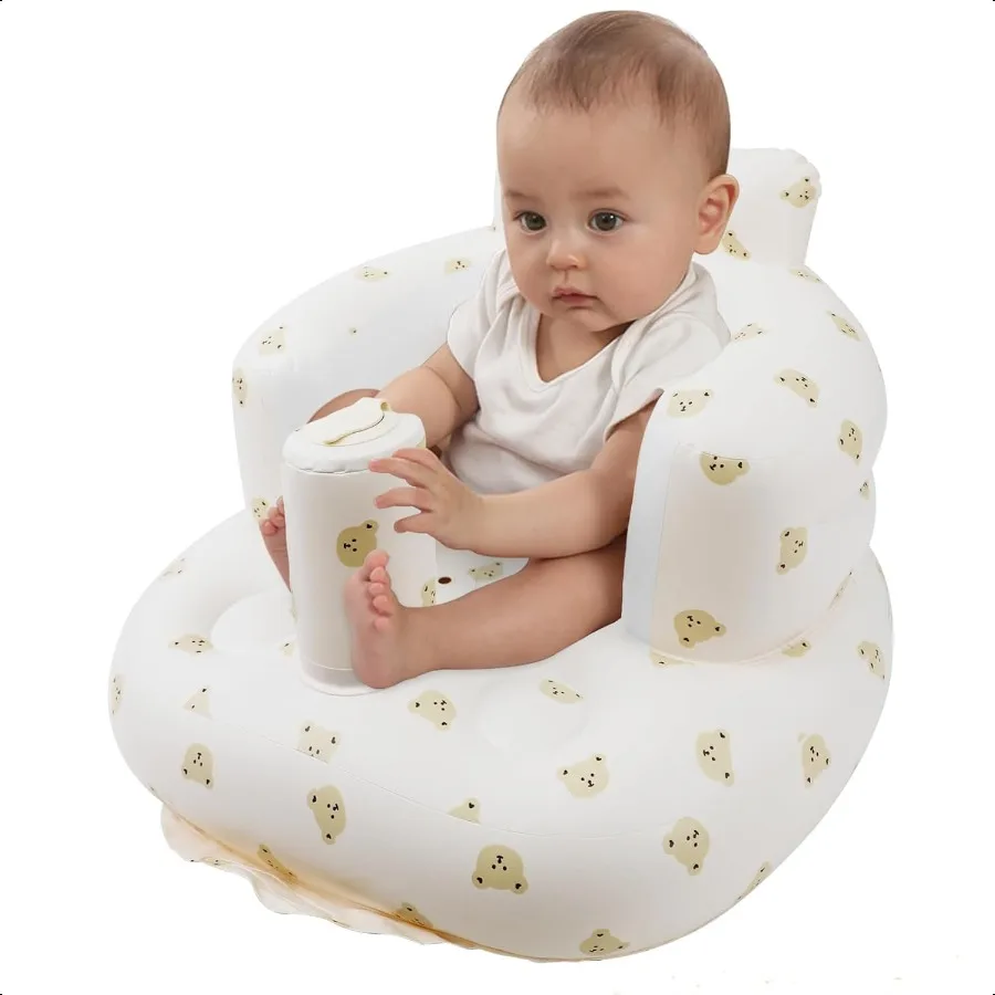 Asiento de bebé Iatable para bebés, asientos de suelo para niños pequeños para sentarse, asientos de bebé con bomba de aire integrados para soplar Baby Chai