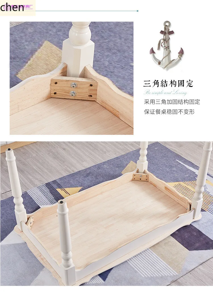 HXL Dining Table Solid Wood Minimalist Dining Table and Chair Combination white Dining Table for Multiple People