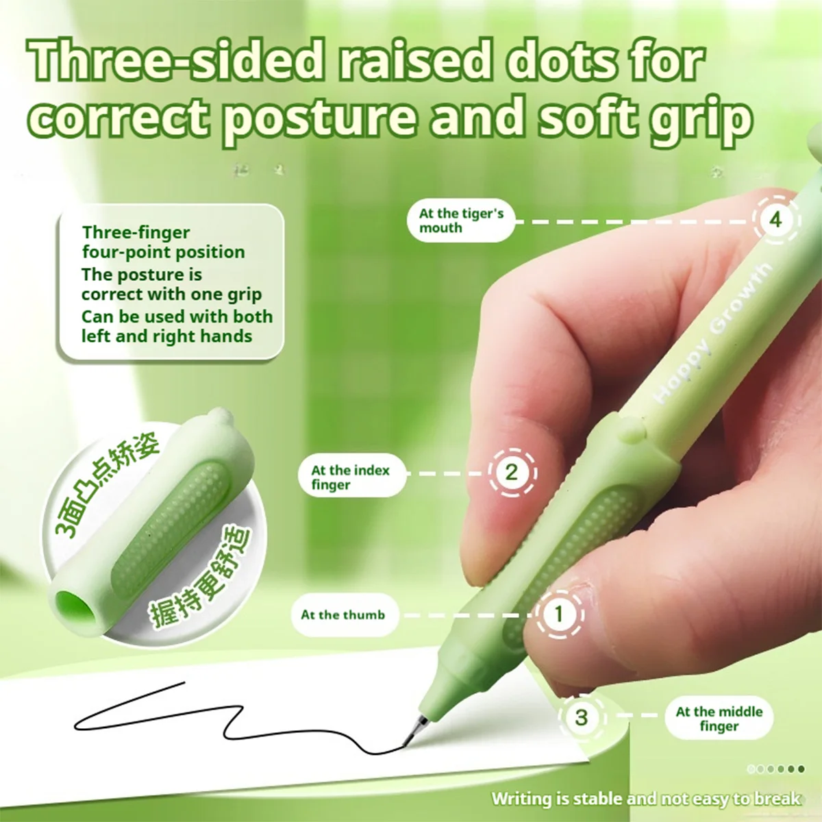 LanGou 0.9 มม.Anti-Break Lead ดินสออัตโนมัติสําหรับเด็ก Back to School Sketching ร่าง Comfort Grip เติม Clicker