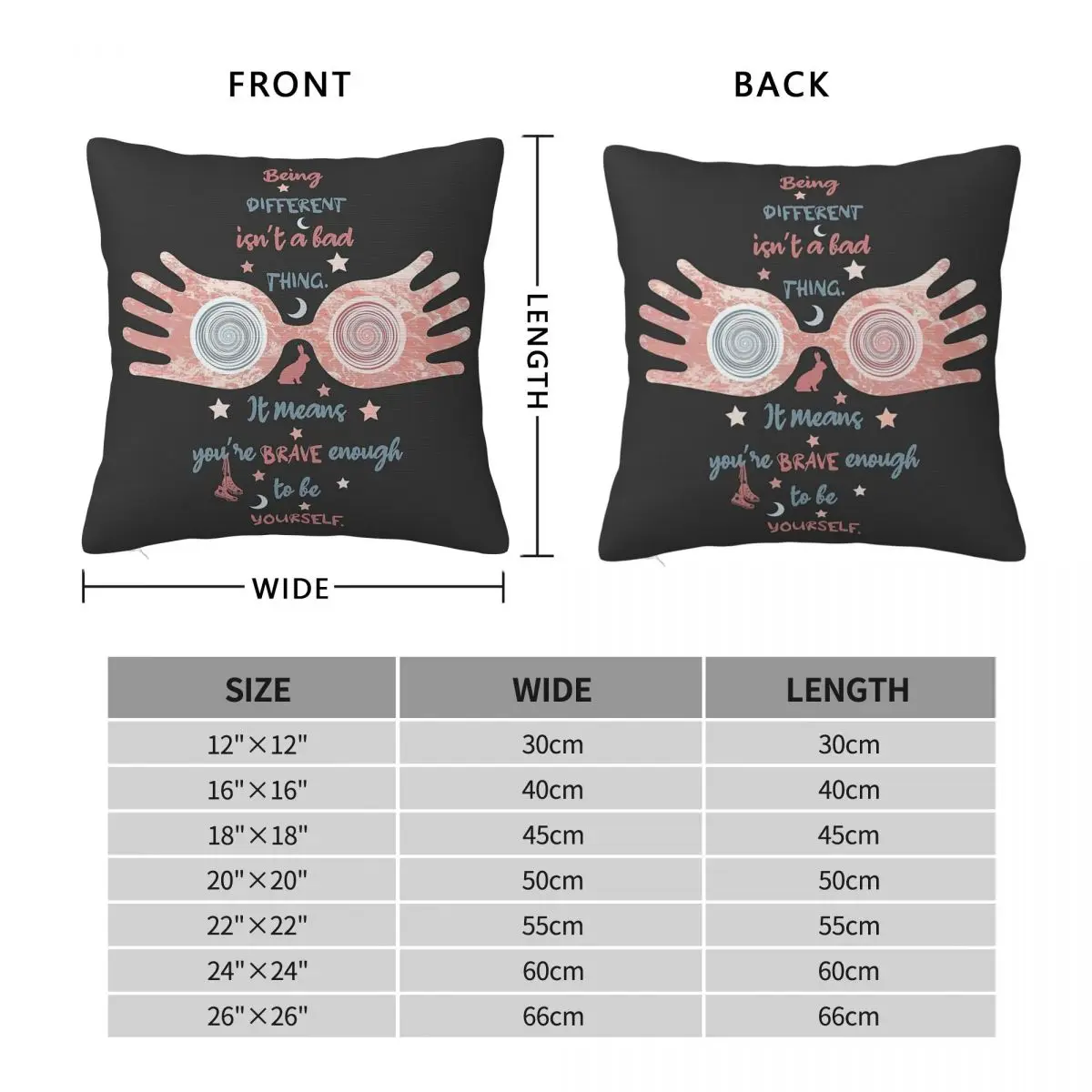 Brave Enough To Be Yourself Square Pillowcase Polyester Linen Velvet Printed Zip Decorative Pillow Case Room Wholesale 18