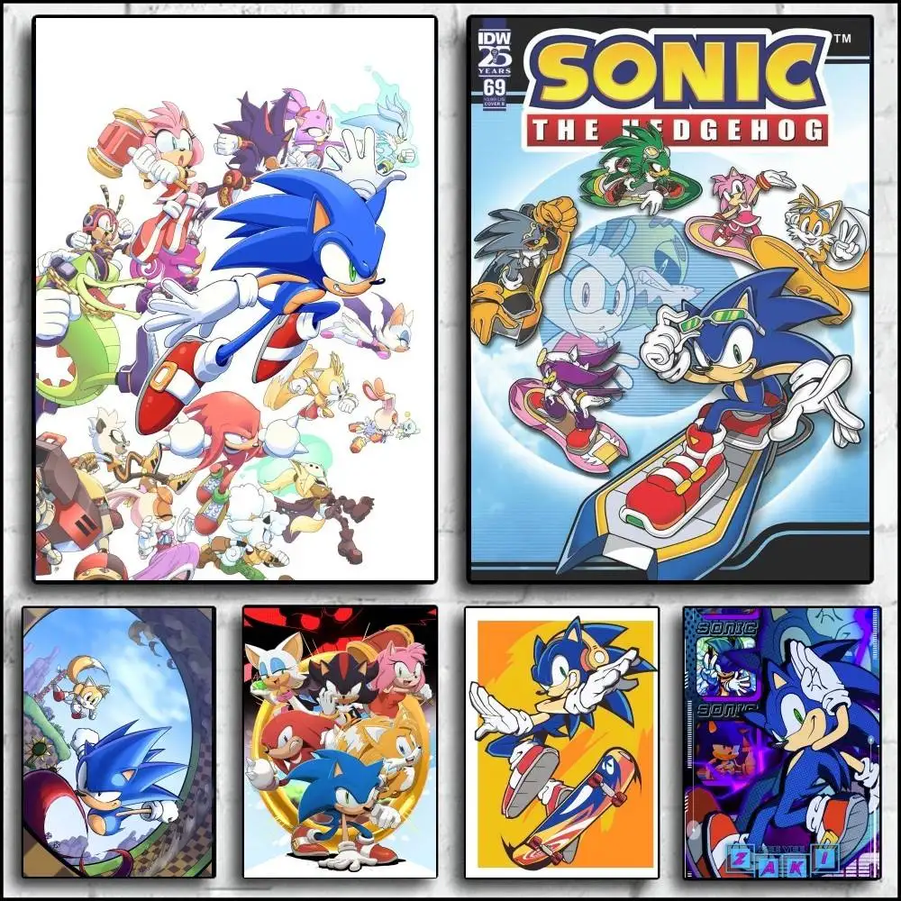 S-sonic -c ملصق جدار صورة فنية لغرفة المعيشة غرفة نوم غرفة اللعب بار نادي ديكور المنزل الحديث هدية #1