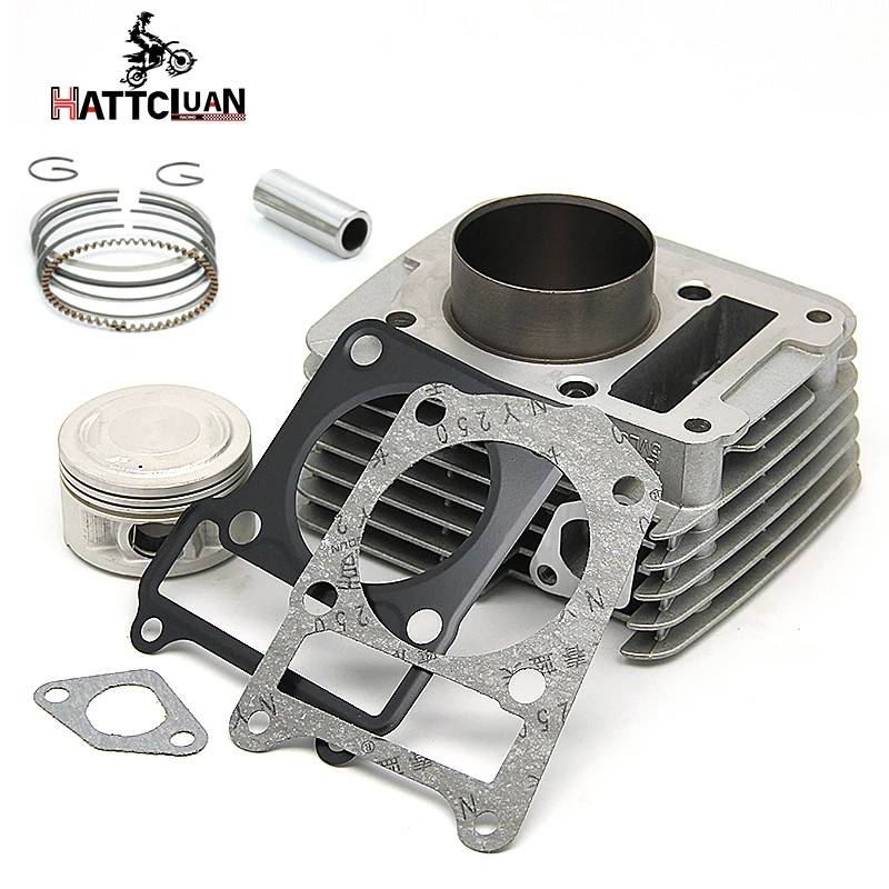 

HATTCLUAN 54mm 57.4mm Big Bore Motorcycle Cylinder Piston Kit for Yamaha YBR125 TTR125 TTR125L TTR125E 125cc Modified to 150cc