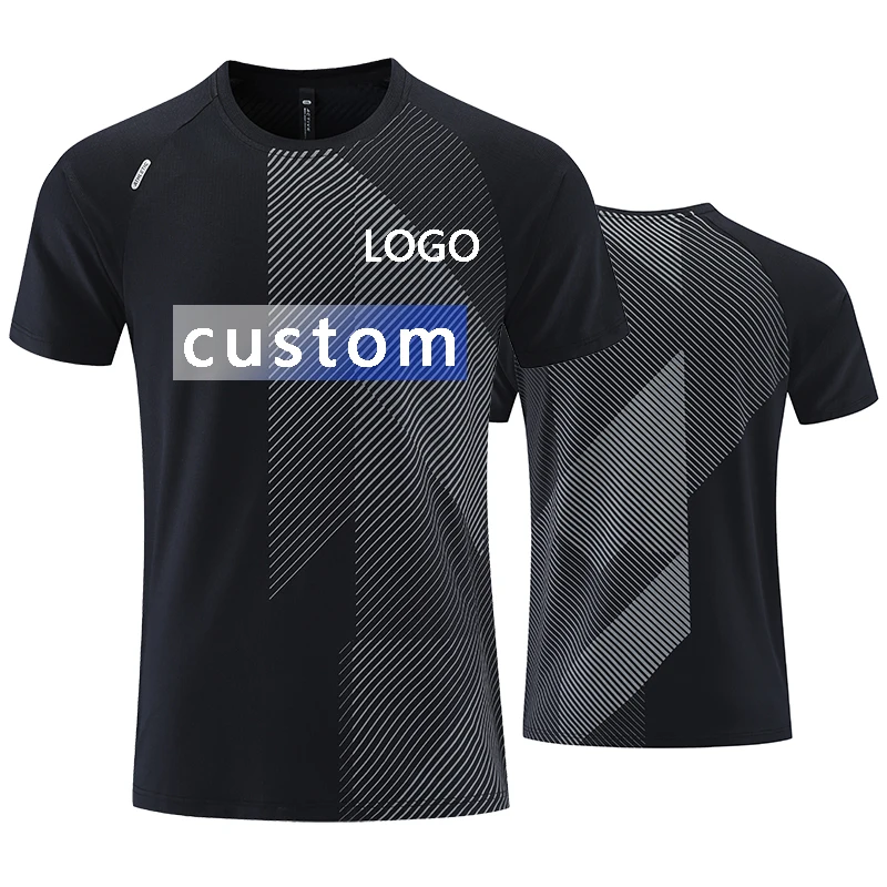 Custom LOGO Sports T-shirts For Men Jogging Shirt Fitness Training Gym Sportswear Outdoor Running Short Sleeve T-shirt