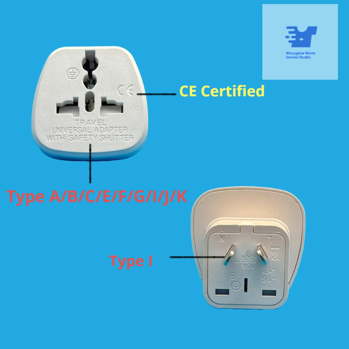 

Travel Adapter ,CE Certified 10A Wall Socket with Child Safety Lock, AS/NZS Plug Type