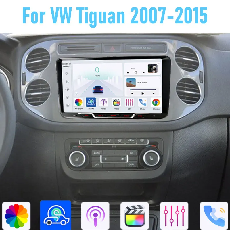 

9" For vw Tiguan 2007-2015 64GB Car Radio Wireless Android 15 GPS Head Unit Carplay Intelligent System WIFI Google BT