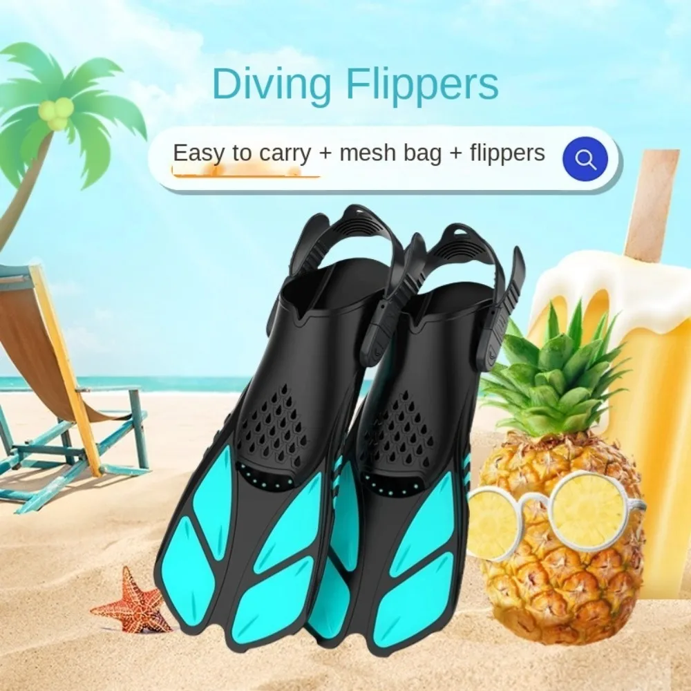 Durable Silicone Snorkel Fins Adjustable Buckles Lightweight Diving Fins Open Heel Swimming Flippers Water Sports