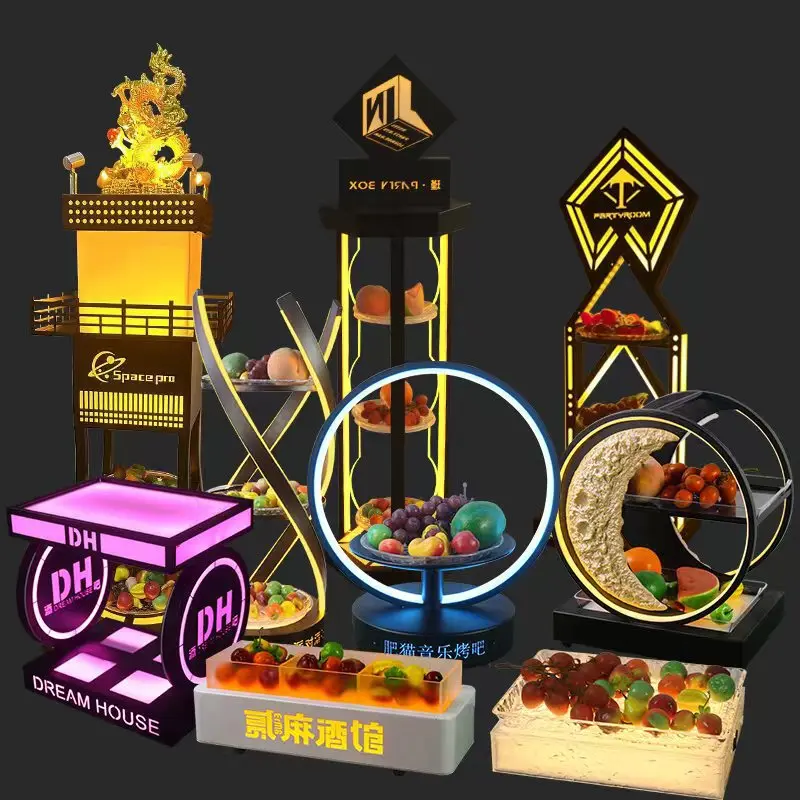 

Оптовая продажа от производителя, бар, КТВ, ночное шоу, акриловая светящаяся тарелка с фруктами, светодиодная тарелка с фруктами и орехами, креативная тарелка для закусок