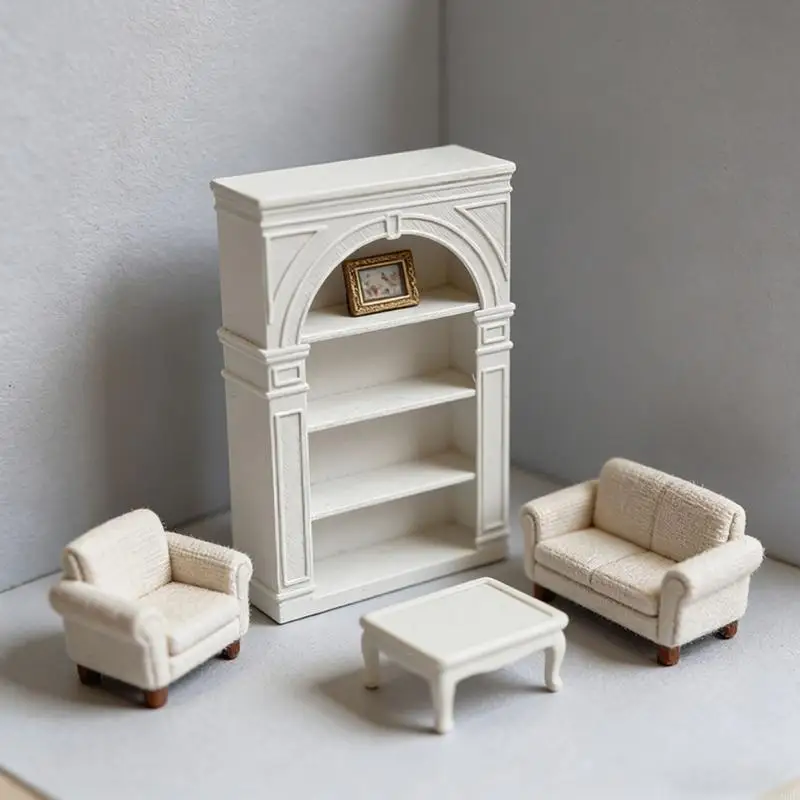 

Твердый пластиковый мини-шкаф, книжная полка, модель кукольных домиков, аксессуары для спальни, кухни, гостиной, крошечное дома