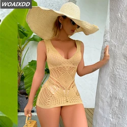 Frauen Sexy Aushöhlen Bodycon Kleid V Neck Sleeveless Verband Stretchy Kurze Mini Kleider Abend Party Clubwear Beachwear