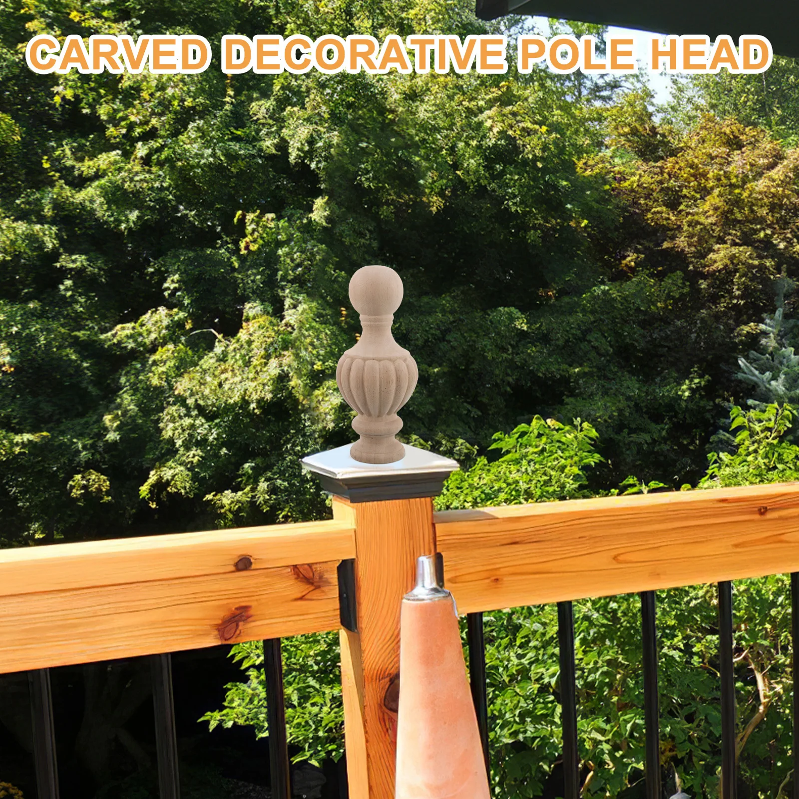 

Wooden Finial 9.43 Inch Unfinished Carved Decorative Topper For Bed Posts Stair Railings Porch Flag Toppers Diy Craft