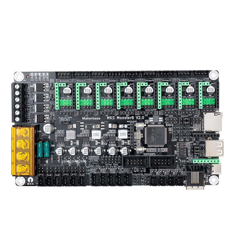 Makerbase-Placa de Control MKS Monster8 V2, dispositivo de 32 bits con pantalla táctil TFT TS35, TMC2209, para impresora 3D Voron VS Spider Octopus