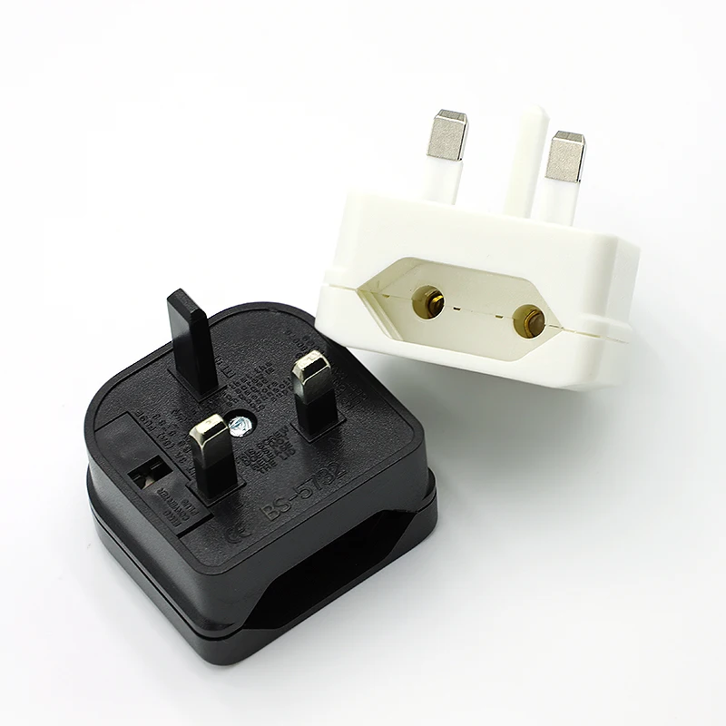 1PCS European Euro Eu 2 Pin To Uk 3 Pin Power Socket Travel Plug Adapter Converter Power Adapter Charger Power Socket Outlet