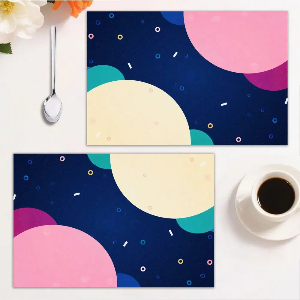 

4pcs Modern Placemats Colorful Geometric Design 12×18 Inches Stylish Table Mats Home Dining Seasonal Events Non-Slip Washable