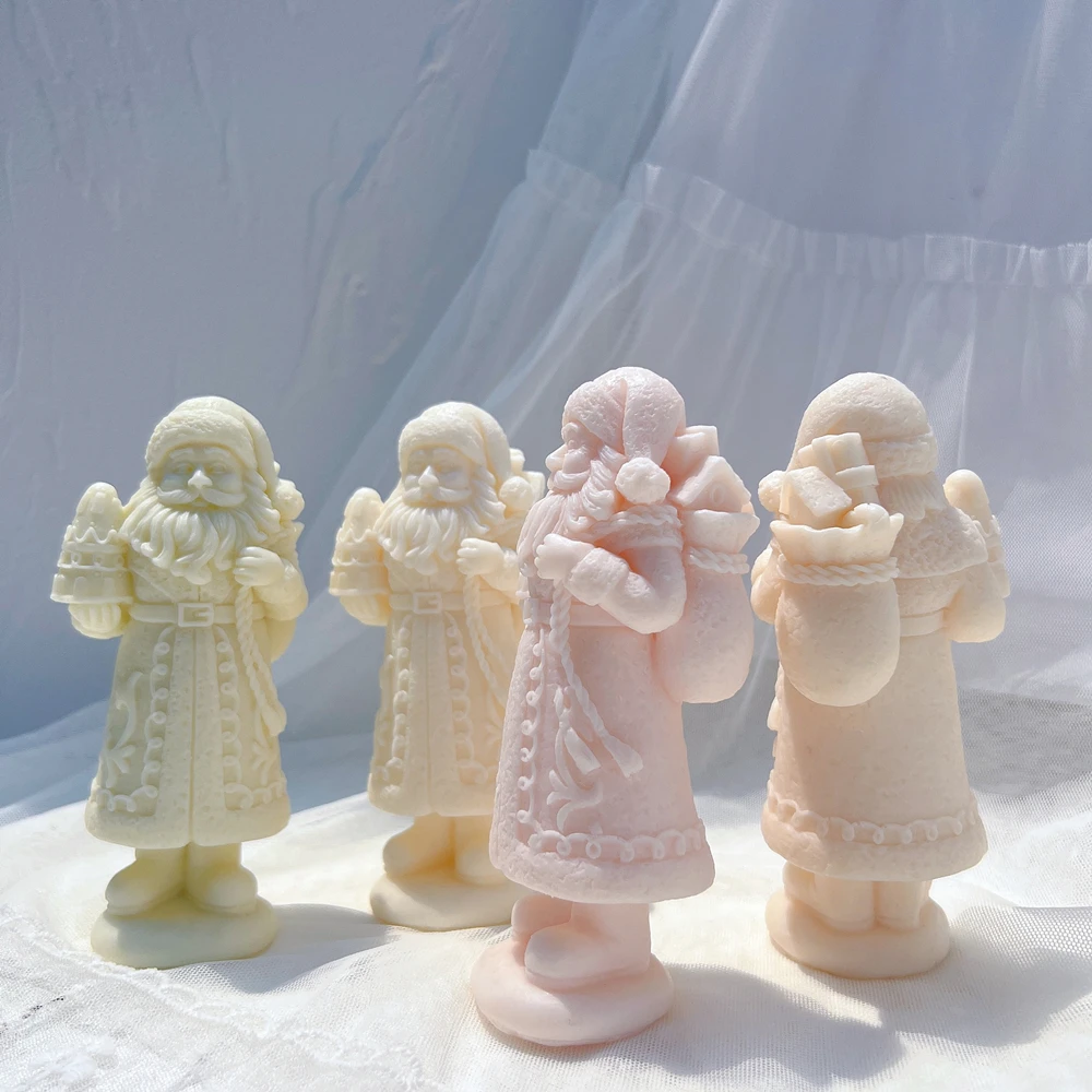 Christmas Gingerbread Santa Candle Mold Father Christmas Resin Silicone Mold Kriss Kringle Plaster Gypsum Silicone Mould