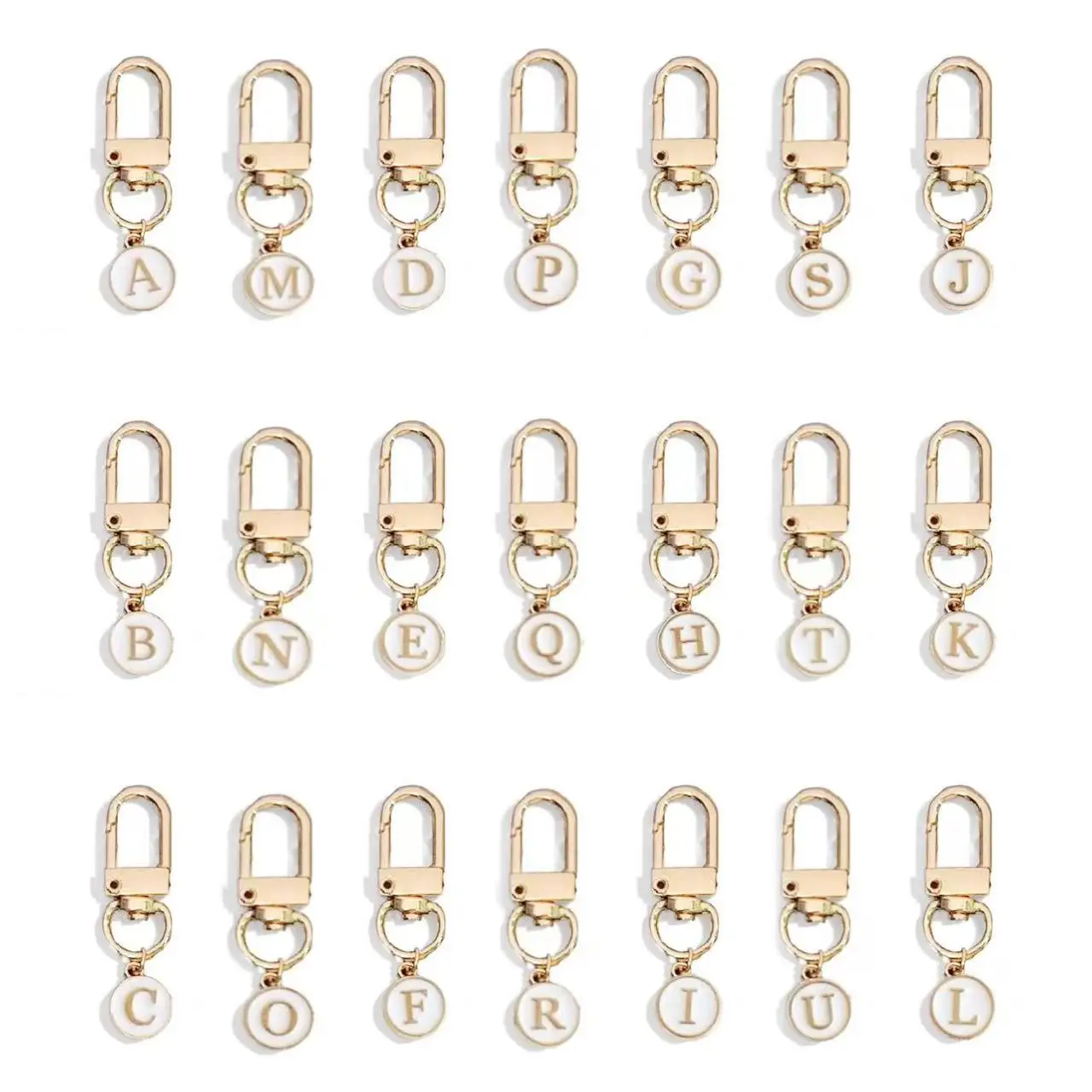A-Z Name Letter Keychain Alphabet Keyring Metal Holder Women Bag  Charms Accessories Luxury Personalized Gift Jewelry Llaveros