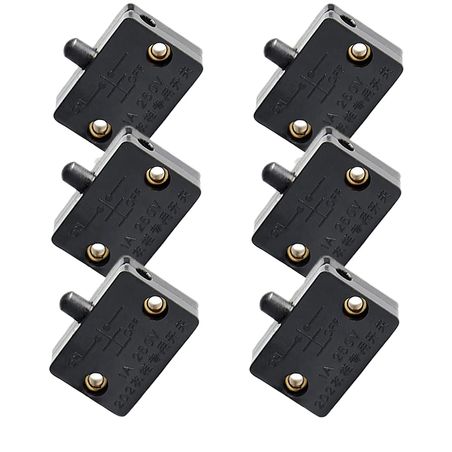

ABBO-6Pcs дверной светодиодный переключатель для освещения шкафа, нормально закрытый шкаф, электрические выключатели ламп, для шкафа-комоды, черный