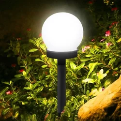 Round Bulb Shaped Solar Light Outdoor LED Globe Powered Lawn Light Waterproof for Yard Patio Walkway Landscape In-Ground Pathway