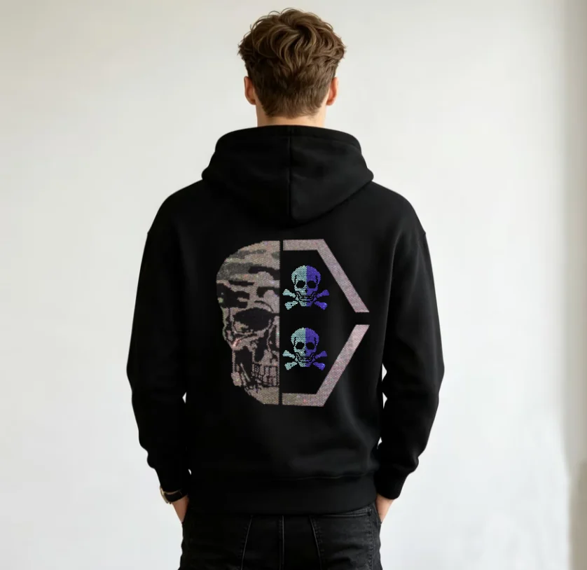 2026 Men Designer Rhinestone Hooded Sweatshirt High Quality Casual Street Fashion