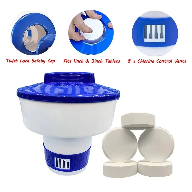 Automatic Portable Pool Accessories Spa Floaters Foldable Plastic
