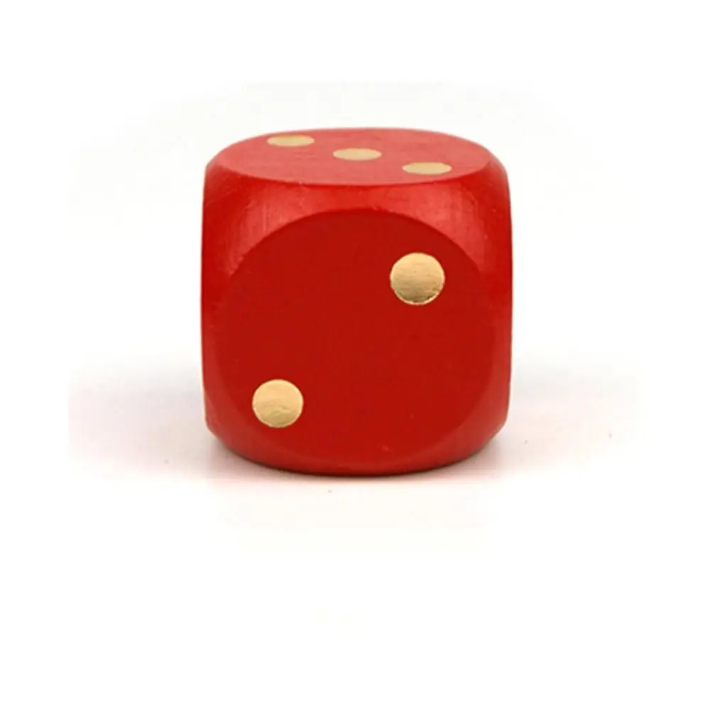 5cm 1pc Wooden Dice  6-Sided Game Chess Props Toy Big Color Dice Round Sieve Solid Wood Points  Entertainment