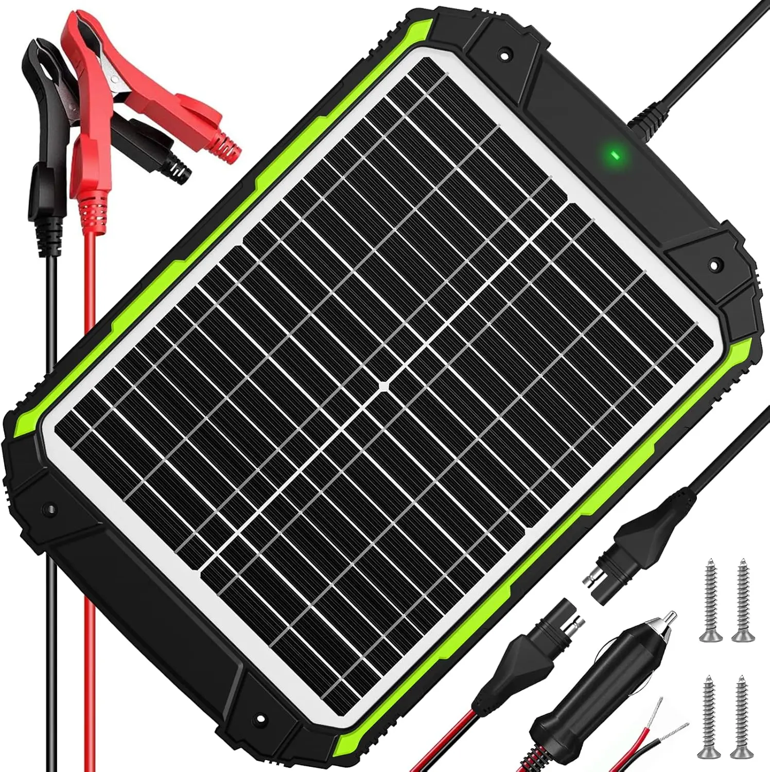 

Solar Powered Battery Charger Maintainer Built-in Smart MPPT Charge Controller Waterproof Solar Panel Trickle Charging Kits