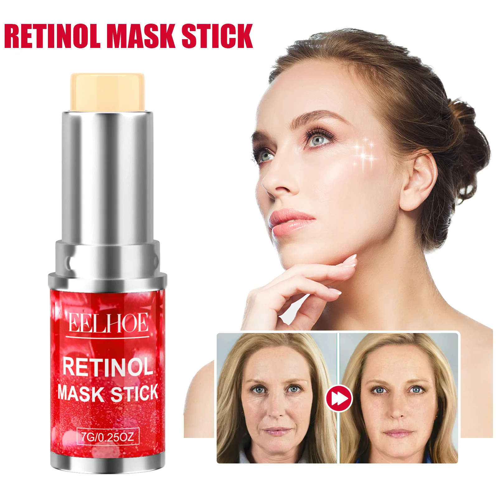 

EELHOE Retinol Mask Stick Moisturizes, Hydrates, Wrinkles & Brightens, Diminishes Fine Lines, Firms & Firms Facial Balm
