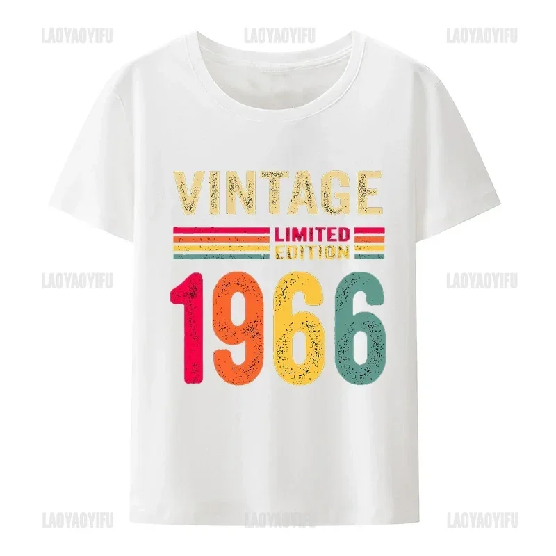 Vintage Limited Edition 1966 Man Women T-shirts Birthday Gift Modal O-neck Unisex Tee Ropa Mujer Otaku Streetwear Roupas Street