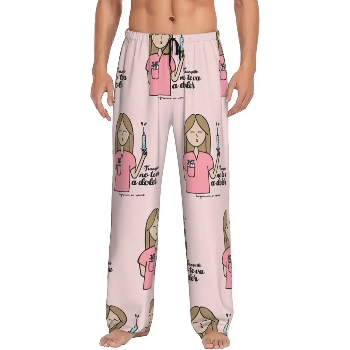 Custom Enfermera En Apuros Doctor Nurse Medical Pajama Pants Men Lounge Sleep Drawstring Sleepwear Bottoms with Pockets