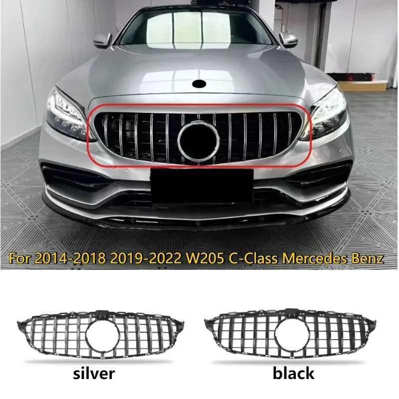 

Front Bumper Grill for Mercedes Benz W205 C63 2014-2018 2019 C450 C250 C180 C200 C220C Class Mesh Racing Grille car accessories