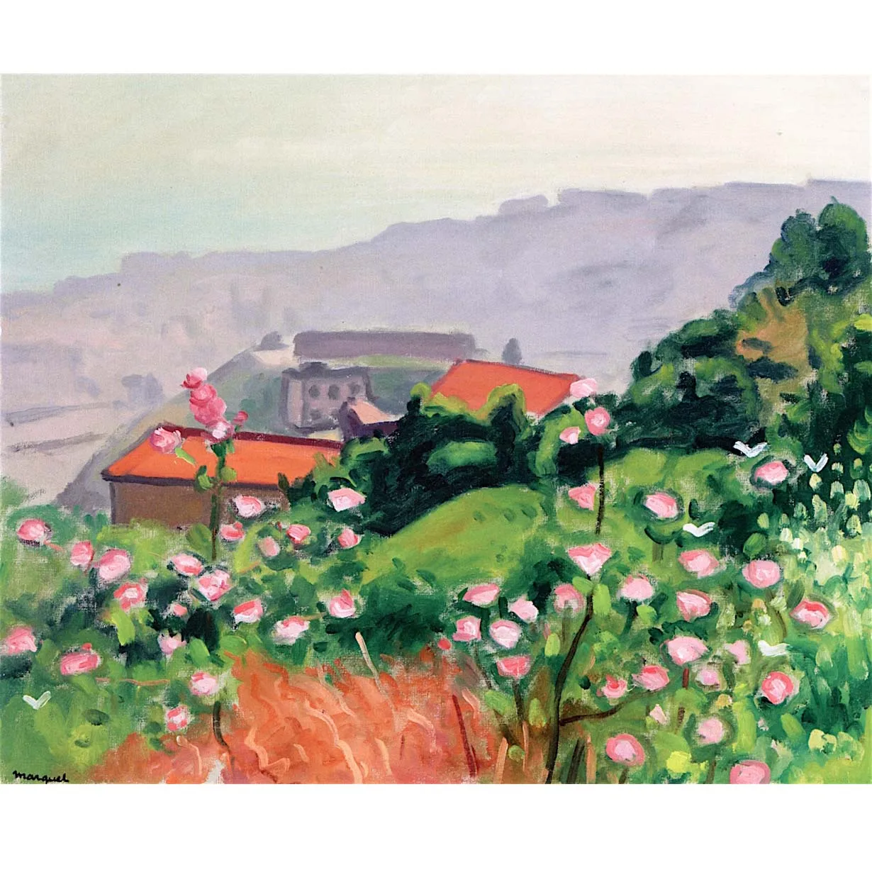 Pink Flowers by Albert Marquet,Hand painted landscape oil painting,Famous oil painting reproduction,Home decoration picture