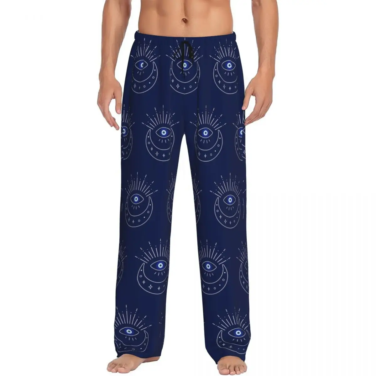 

Custom Men's Nazar Evil Eye Pajama Pants Print Symbol Amulet Sleep Sleepwear Bottoms with Pockets