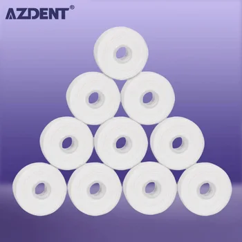 AZDENT 치과 치실, 구강 위생 치아 청소 왁스, 민트 향 치실 스풀, 이쑤시개, 10 롤, 50m