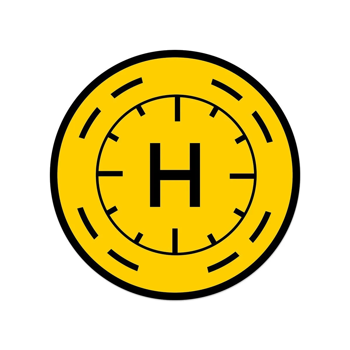 Drone Tech Aerospace Helipad Modern H Logo Arrow Circle Mat Non-slip Waterproof Outdoor Landing Carpet Rug for Home Decoration