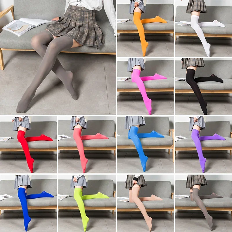 

New Summer Girls Over Knee Socks Stretch High Stocking 1Pair Velvet Calze Women Thigh High Long Socks Temptation Students