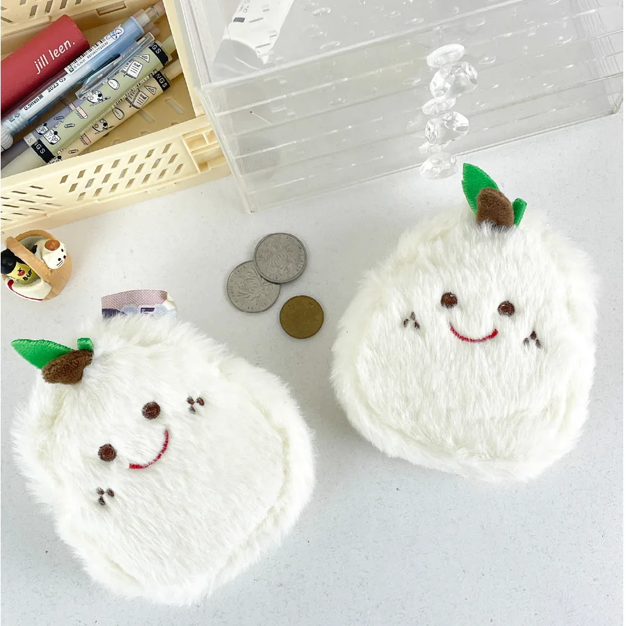 11cm Kawaii Fruit Pear-shaped Plush Zero Wallet Cute Fruit Coin Purse Kids Wallet Headphone Key Storage Bag Girl Children Gift