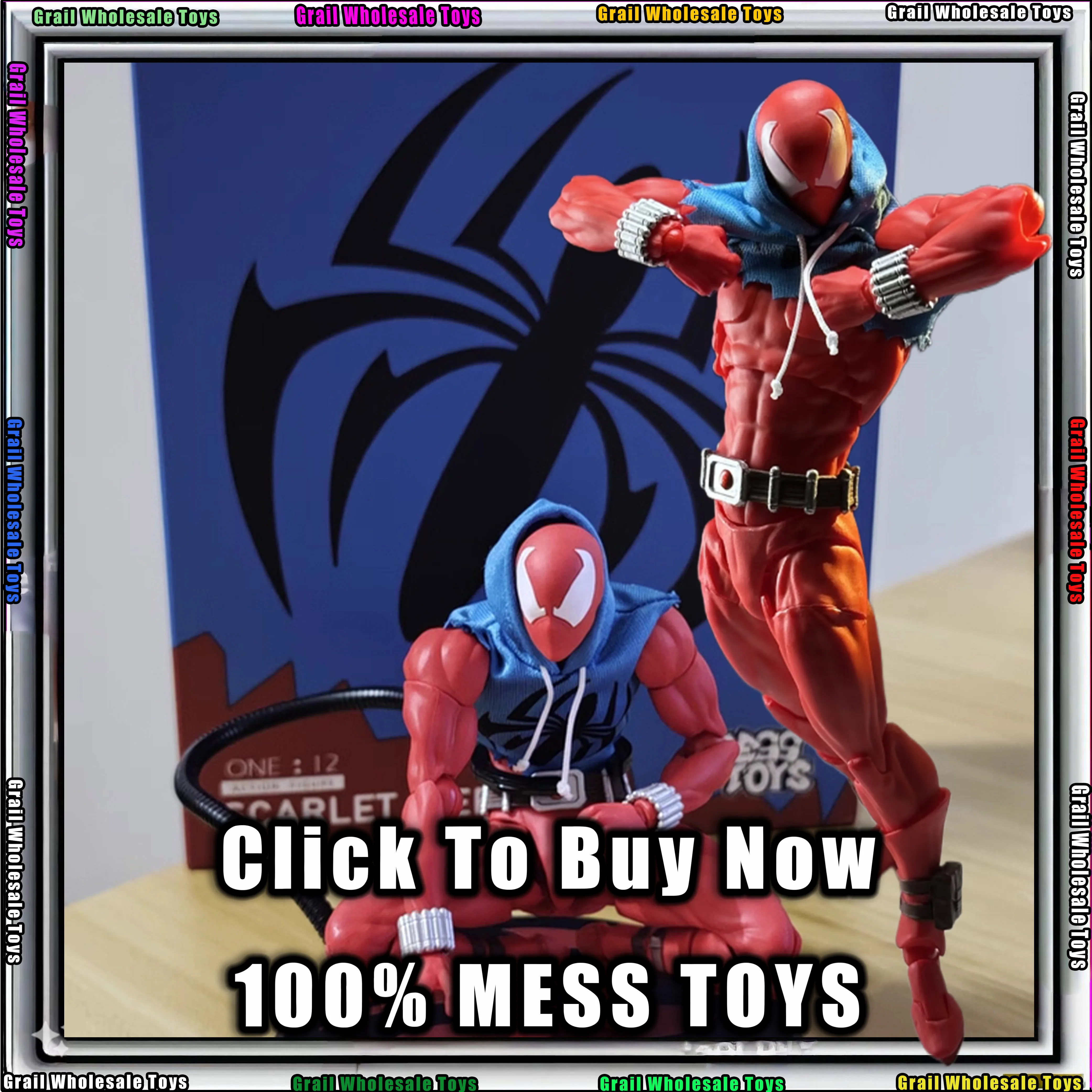 

[In Stock!] Mess Toys Scarlet Spiderman hero Anime Action Figures Red Spider Ben Reily Figurine Spider-Man Model Statue Toy Gift