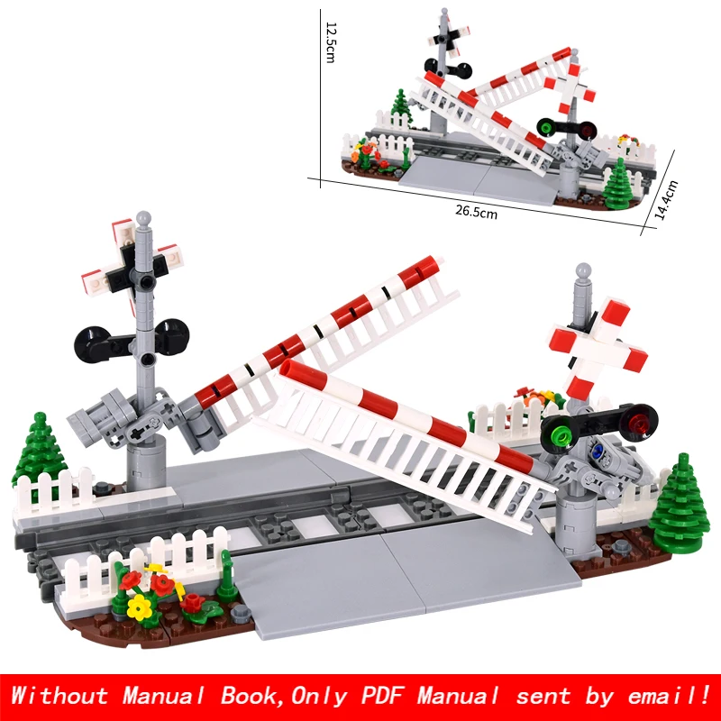 MOC Creative Expert City Train Verkeerslichten Reling Crossing Railway Express Bricks Bouwstenen DIY Speelgoed voor kinderen geschenken