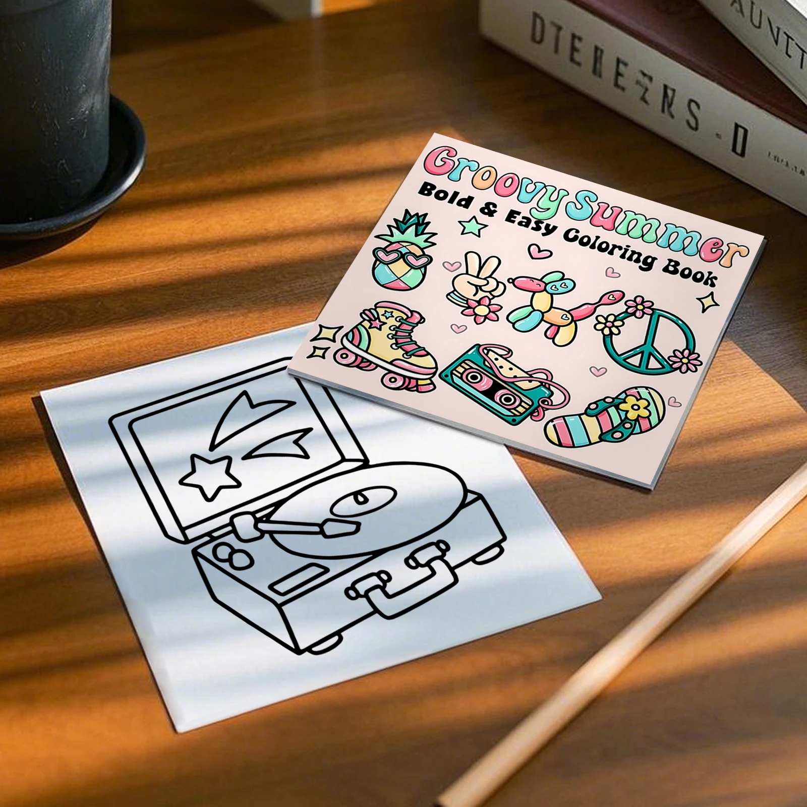 رائع الصيف أنماط جريئة سهلة 24 صفحة كتاب تلوين فني للبالغين كتاب رسم لطيف هدية مثالية للحفلات وأعياد الميلاد #4