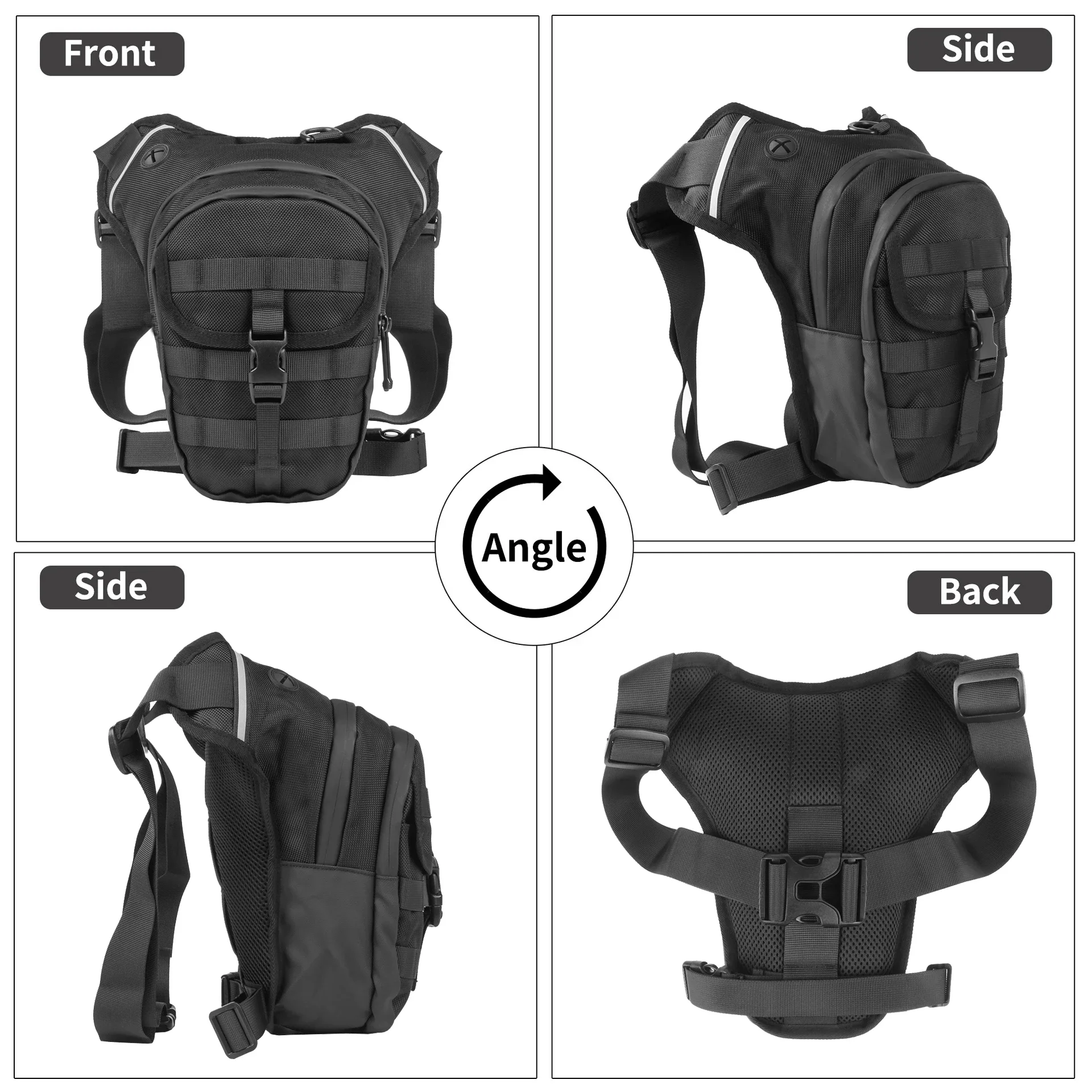 Motorcycle Waist Bag Drop Leg Bag Hip Bum Multi-Function Outdoor Motorbike Riding Chest Bag Travel Phone Purse Fanny Pack Bags