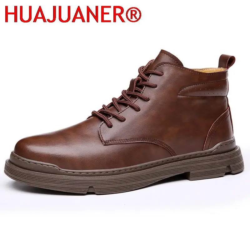 100% Genuine Leather Shoes Men Autumn Winter Boots Warm Plush -30 Degree Cold Winter Mens Ankle Boots Cow Leather Botas image 2