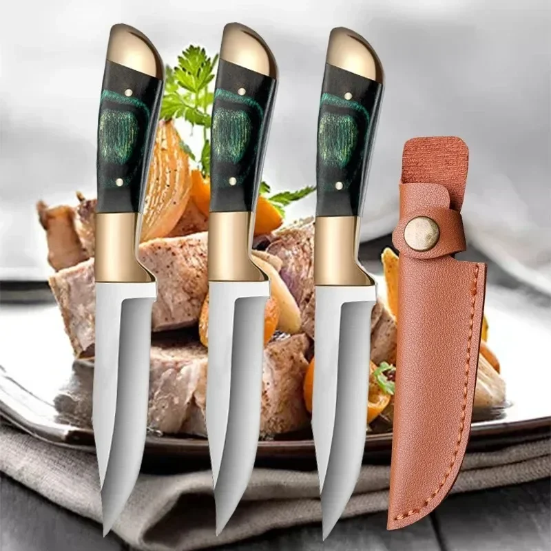 1pc Kitchen boning knife EDC portable knife, fixed blade, sharp fruit knife for lamb chop knife, barbecue knife