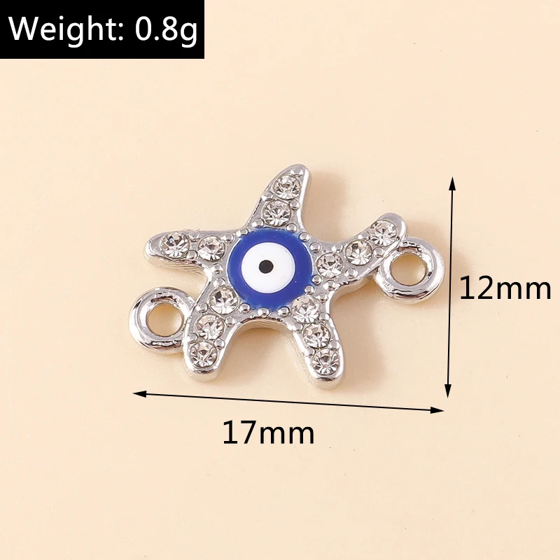 10 stücke Kristall Hamsa Hand bösen Blick Charms türkischen glücklichen blauen Auge Charm Anhänger Anschlüsse für Armband Ohrring Halskette Schmuck – Detail 20