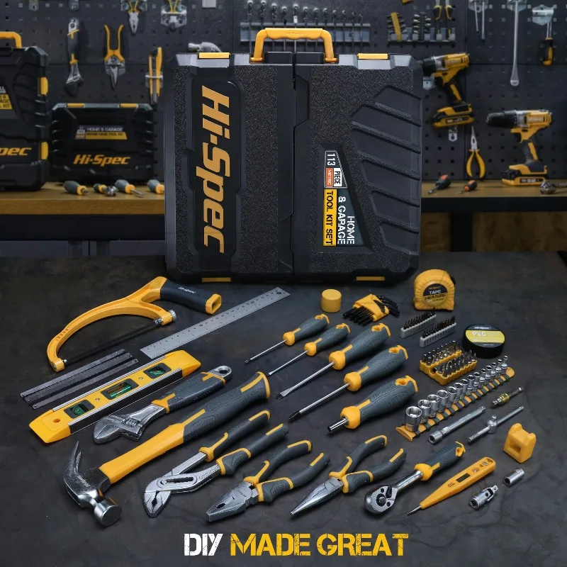 

Hand Tool Sets Professional 13-Piece Household Mechanic Tool Set Includes Pliers Screwdrivers Tape Measure