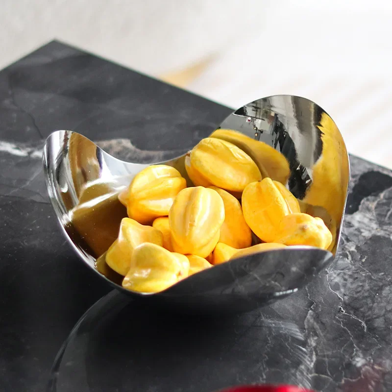 Stainless Steel Plates, Bowls, Modern Art Triangular Curved Fruit Plates, Living Room Decorations, Kitchen, Storage Trays