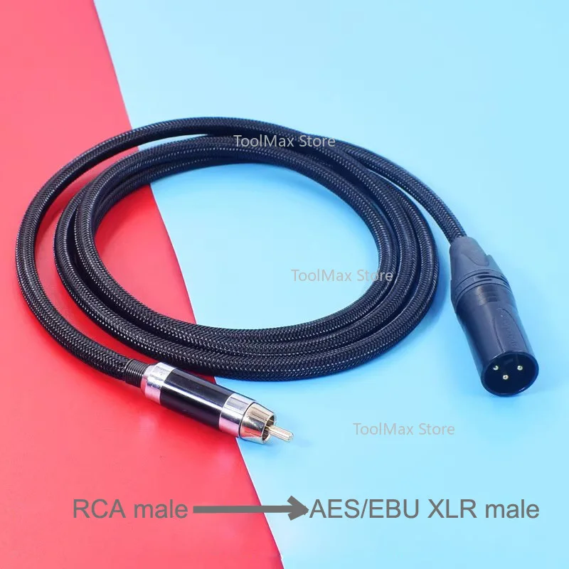 كابل صوت HIFI OCC AES/EBU XLR FemaleTO RCA ذكر محوري SPDIF متوازن إلى 110 أوم إلى 75 أوم كابل صوت DAC محوري