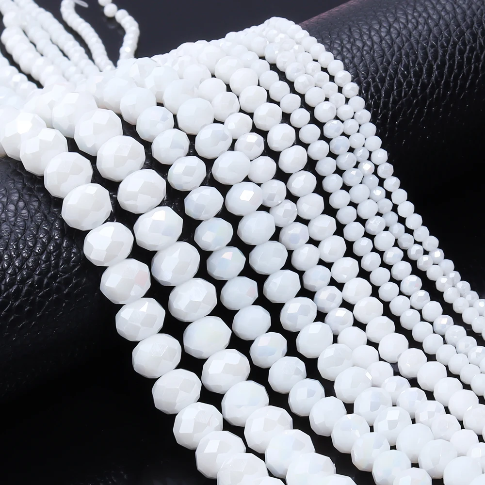 1 Strang 3/4/6/8/10mm Flache Facettierte Kristall Perlen Glas Perlen Lose Spacer Perlen für DIY Schmuck Machen DIY Halskette Zubehör