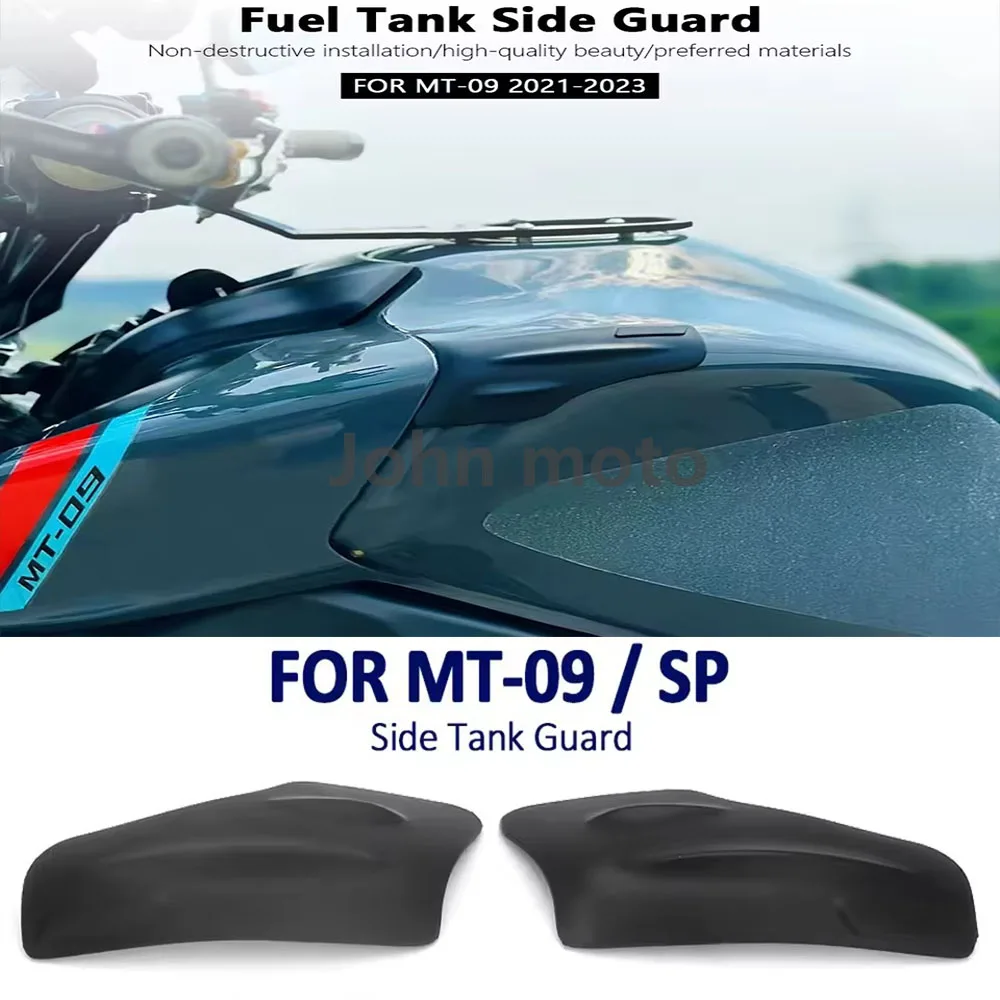2021 2022 2023 For Yamaha MT09 SP MT-09 MT 09 Motorcycle Accessories Tank Pad Sticker Side Tank Protect Cover Guard Black